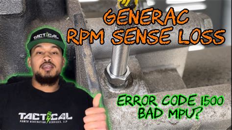 If this fault arises, it usually means there are internal issues or a problem with the fuel supply. . Generac error code 1501 rpm sense loss